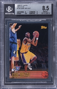 1996-97 Topps "50th Anniversary" #138 Kobe Bryant Rookie Card - BGS NM-MT+ 8.5